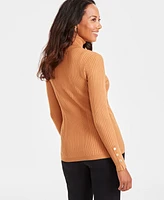 Jm Collection Petite Ribbed Turtleneck Sweater, Created for Macy's