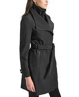 Calvin Klein Petite Belted Long-Sleeve Wrap Coat