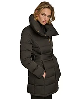 Donna Karan New York Women's Belted Asymmetric Puffer Coat