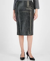 Anne Klein Women's Faux Alligator Shimmer Skirt