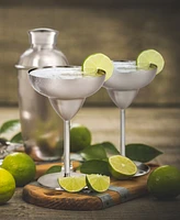 Oggi 12oz, Set of 2 Stainless Steel Margarita Glasses