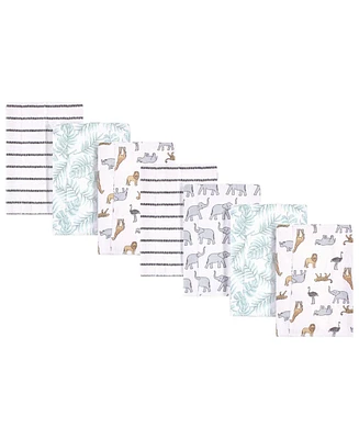 Hudson Baby Unisex Baby Cotton Flannel Burp Cloths, Modern Neutral Safari, One Size