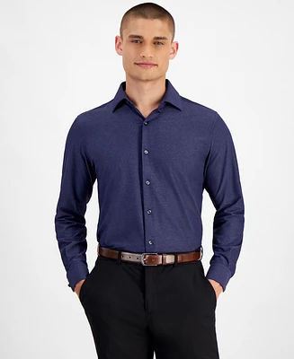 Alfani Men's Slim-Fit Melange Solid Dress Shirt, Created for Macy's