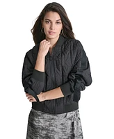 Dkny Women's Quilted Long-Sleeve Bomber Jacket