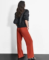 Dkny Shine Sateen Jacket Wrap Top Wide Leg Pants