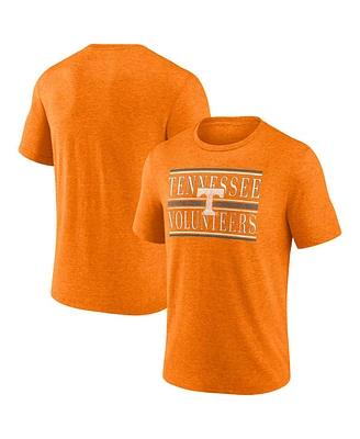 Fanatics Men's Heather Tennessee Orange Tennessee Volunteers Double Stripe Tri-Blend T-Shirt