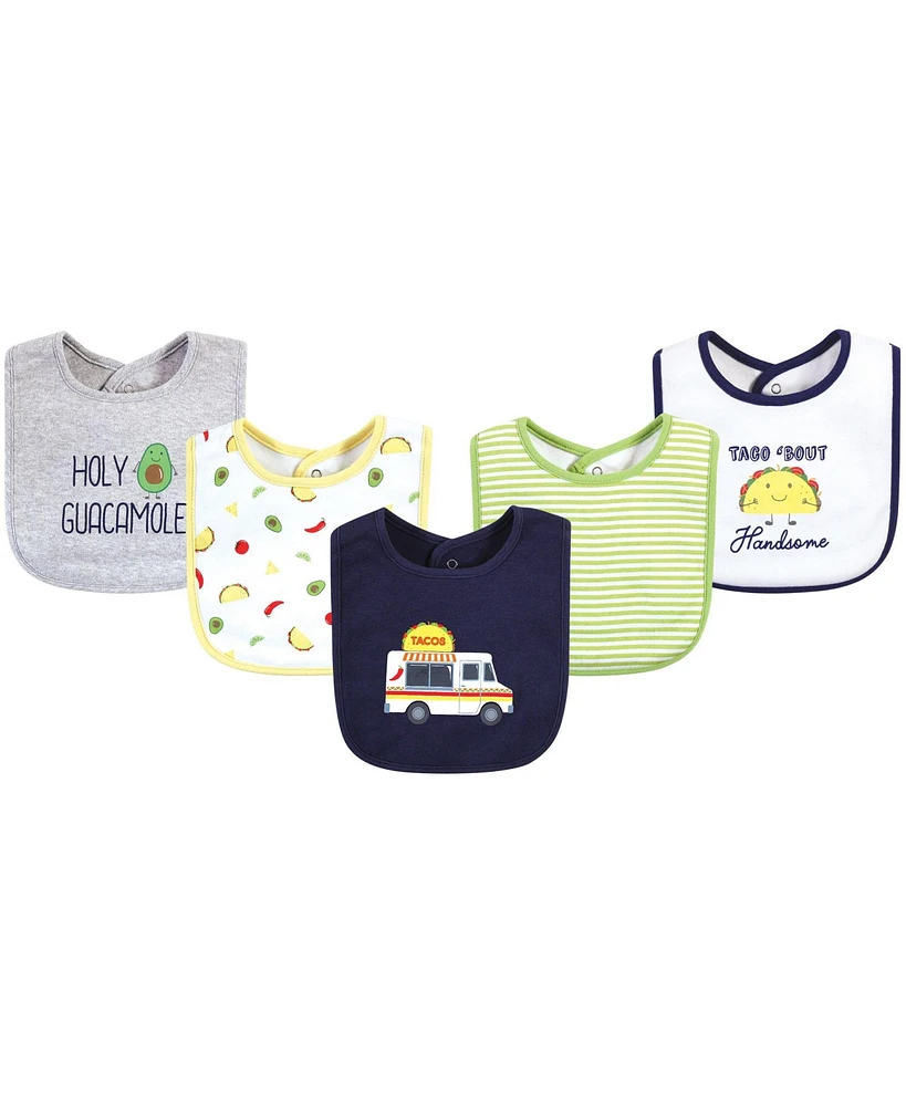 Hudson Baby Infant Boy Cotton Bibs, Taco Truck, One Size