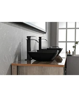 Streamdale Furniture 13" Matte Black Vessel Sink Set with Faucet & Drain