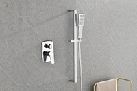 Streamdale Furniture Wall Mounted Waterfall Rain Shower System With 3 Body Sprays & Handheld Shower