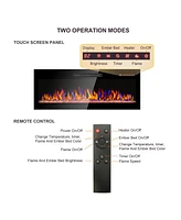 Streamdale Furniture 60" Wall-Mounted Electric Fireplace with Remote, Led Light Heater