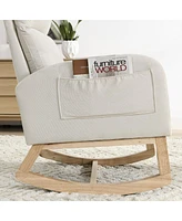 Simplie Fun 27.6" W Modern Accent High Backrest Living Room Lounge Arm Rocking Chair, Two Side Pocket