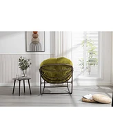 Simplie Fun Padded Rattan Rocking Chair, Olive Green