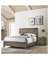 Streamdale Furniture 1 Piece Transitional 2-Drawer Nightstand With Metal Hardware Rustic Gray Finish Bedroom Furniture