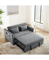 Streamdale Furniture 3-in-1 Convertible Velvet Sofa Bed with Adjustable Backrest