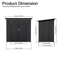 Metal Garden Sheds 4FTx6FT Outdoor Storage Sheds Black