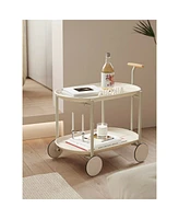 Simplie Fun Modern Double-layer Small Coffee Table Cart