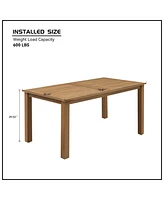 Simplie Fun 70.8" Teak Patio Dining Table for 4-6 Persons