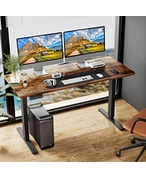 Streamdale Furniture Electric Height Adjustable Standing Desk, Sit To Stand Ergonomic Computer Desk, Brown, 40" X 24"