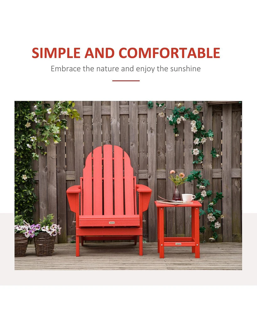 Simplie Fun Outdoor Red Folding Adirondack Chair