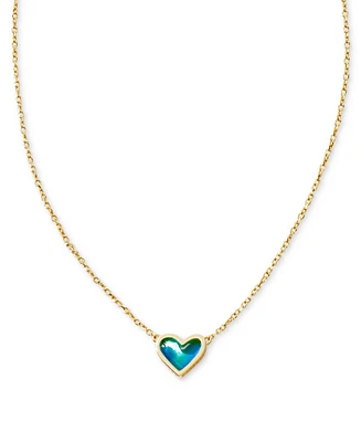 Kendra Scott Gold-Tone Framed Ari Heart Short Pendant 19" Necklace