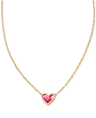 Kendra Scott Gold-Tone Framed Ari Heart Short Pendant 19" Necklace