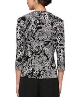 Alex Evenings Petite Printed Shell & 3/4-Sleeve Jacket Set