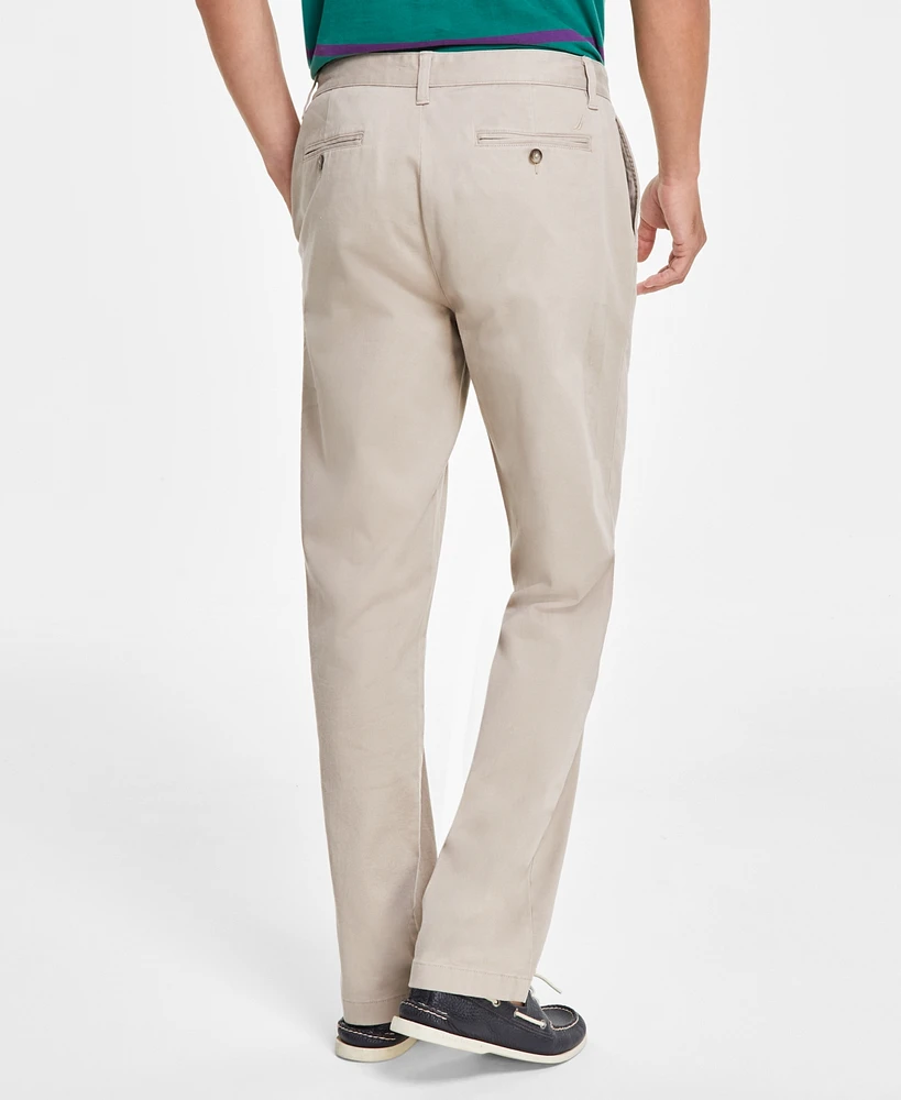 Nautica Men's Classic-Fit Stretch Solid Flat-Front Chino Deck Pants