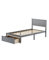 Streamdale Furniture Twin Size Platform Bed With Under-Bed Drawer