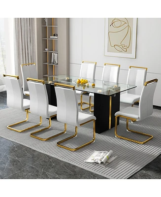 Simplie Fun Ultra-Modern Extendable Dining Table for 4-8, with Display & Presentation Options