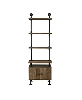 Simplie Fun Ensata Ii Side Pier in Rustic Oak & Black Finish