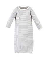 Touched by Nature Baby Girls Organic Cotton Zipper Long-Sleeve Gowns 3pk