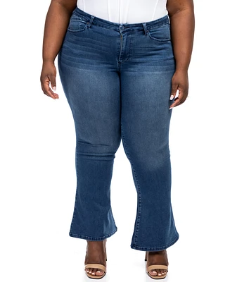 1822 Denim Plus Size 32" Better Butter Super High Rise Flare Jean