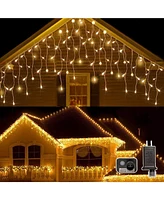 Cowin 33ft 400 Led Outdoor String Icicle Lights Warm Lights