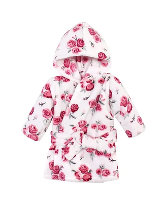 Hudson Baby Baby Girls Plush Pool and Beach Robe Cover-ups, Rose