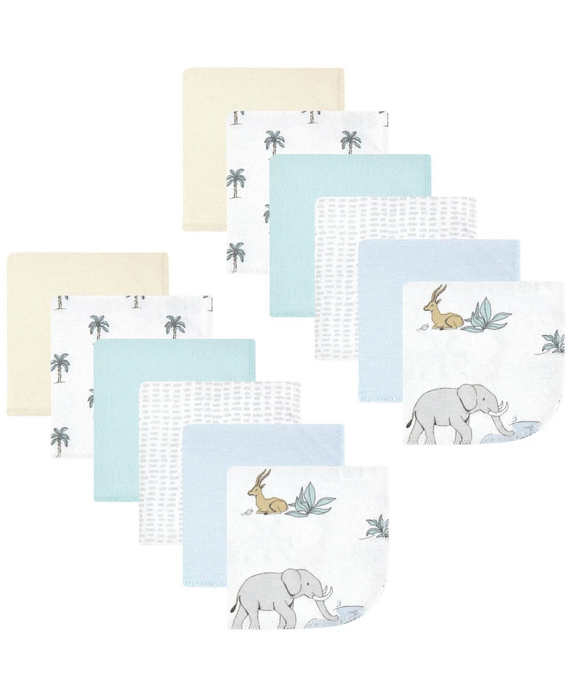 Hudson Baby Infant Boy Flannel Cotton Washcloths