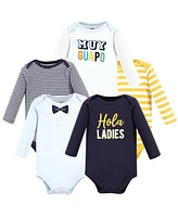 Hudson Baby Baby Boys Cotton Long-Sleeve Bodysuits, Hola Ladies 5-Pack, Preemie