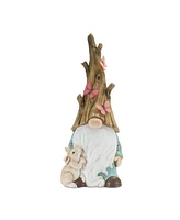 Slickblue Tree Trunk Gnome Statue 24.75"H