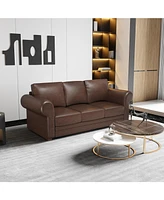 Sugift 94" Faux Leather Sofa