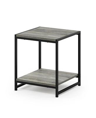 Furinno Camnus Modern Living 2-Tier End Table, French Oak Grey