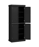 Homcom 72" Kitchen Pantry Storage Cabinet with 4 Doors, Gray