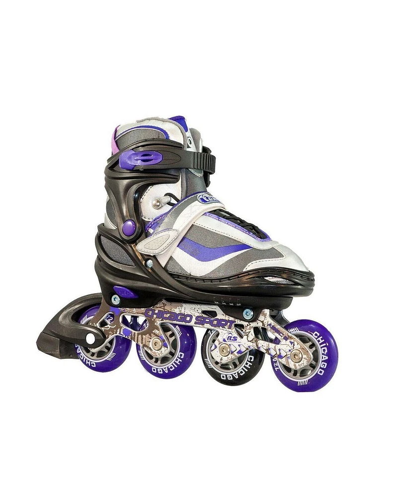 Chicago Skates Chicago Skate 17G Adjustable In Line, Purple - Size 1 - 4