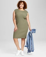 And Now This Trendy Plus Rib-Knit Sleeveless Dress, Created for Macy's