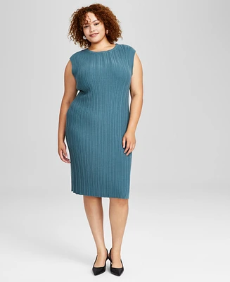 And Now This Trendy Plus Rib-Knit Sleeveless Dress, Created for Macy's