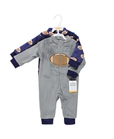 Hudson Baby Baby Boys Hudson Unisex Fleece Jumpsuits, Coveralls, and Playsuits, Football