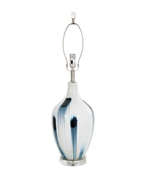 Rosemary Lane 27" Glass Abstract Accent Lamp with Blue Drip Splatter Design
