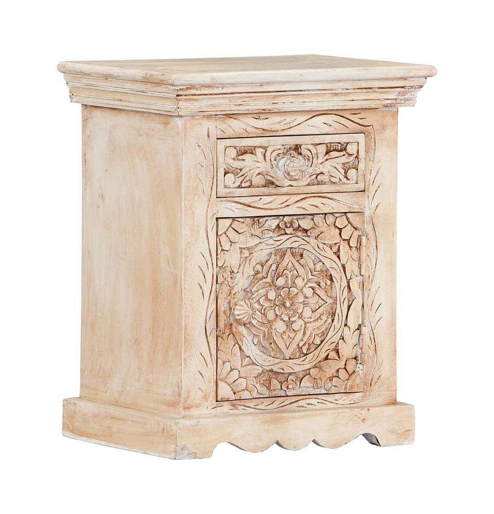 vidaXL Bedside Cabinet 15.7"x11.8"x19.7" Solid Mango Wood