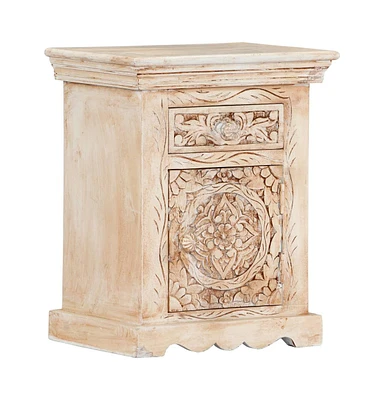 vidaXL Bedside Cabinet 15.7"x11.8"x19.7" Solid Mango Wood