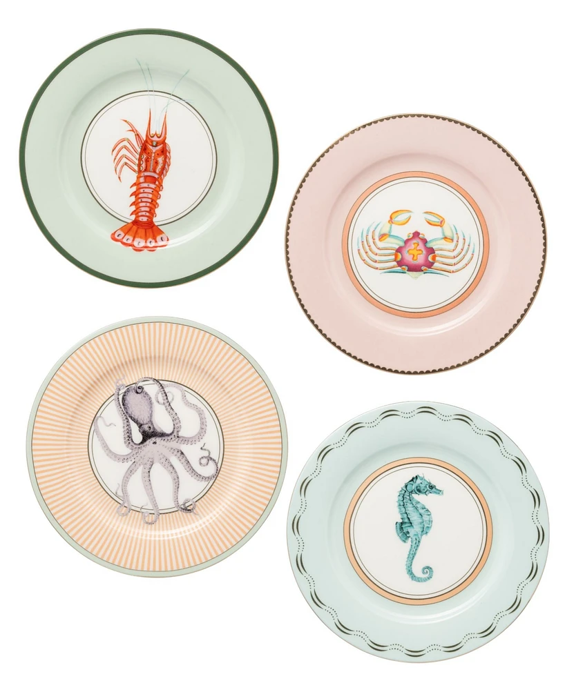 Yvonne Ellen Under the Sea Dinner Plates, Set of 4