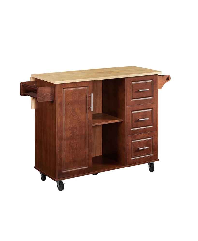 Streamdale Furniture Mobile Kitchen Island Cart With drawers