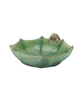 Slickblue Garden Leaf Bird Bath With Hedgehog Accent (Set of 2)